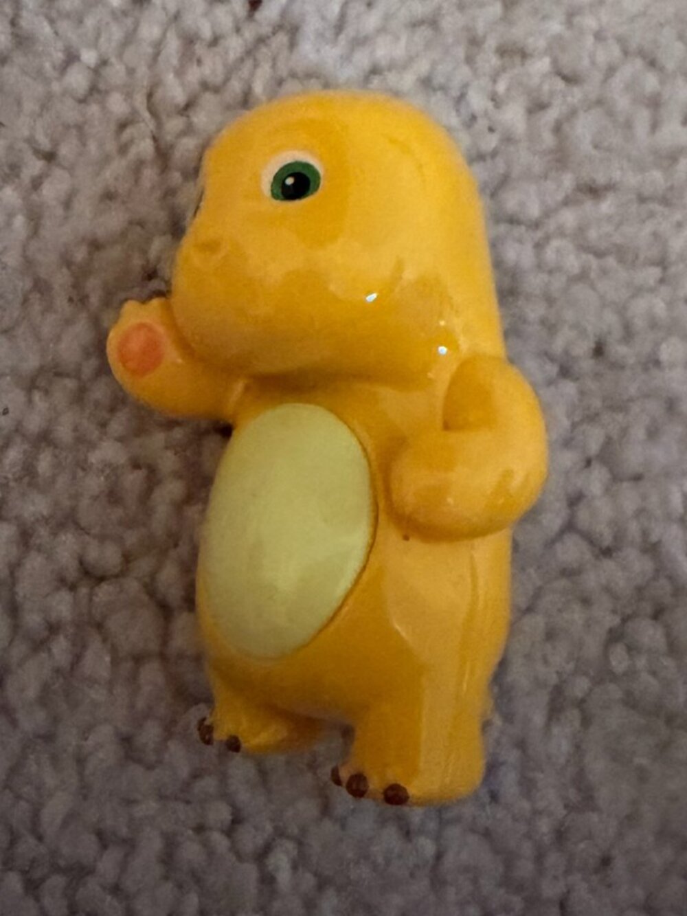 Yellow Mini Creature Figurine - Green Eyes